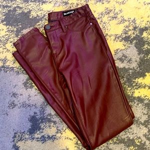 Blank NYC Burgundy Vegan Leather Pants Leggings - like new